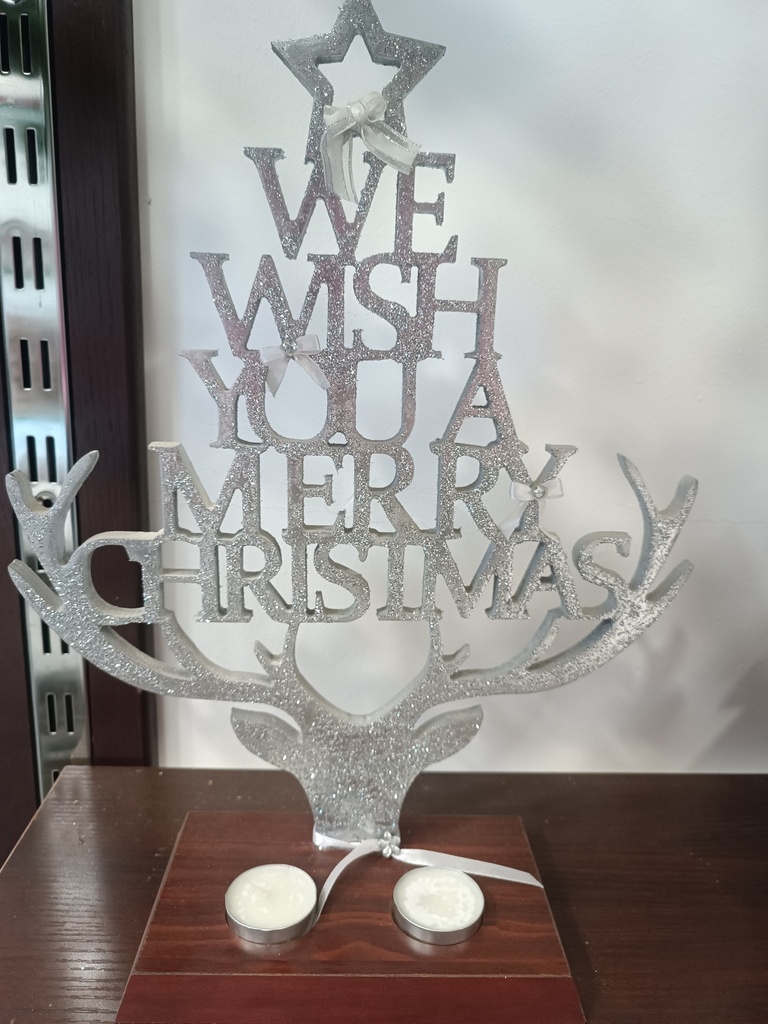 We wish you a Merry Christmas candle holder