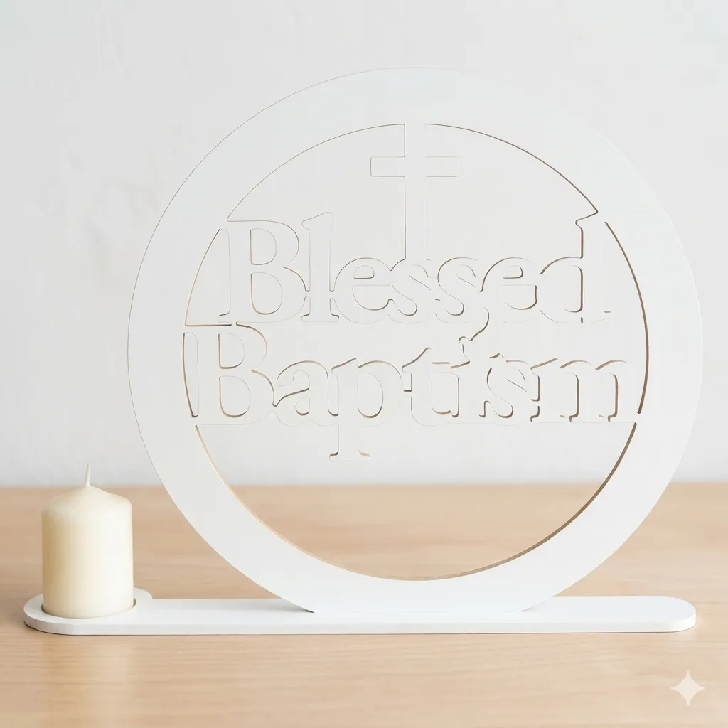 [Giveaway & Keepsakes] Blessed baptism sign with candle holder