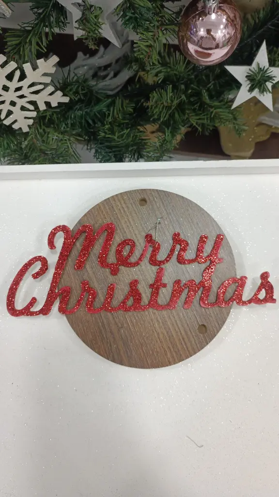 Tree decoration (red/Merry Christmas)