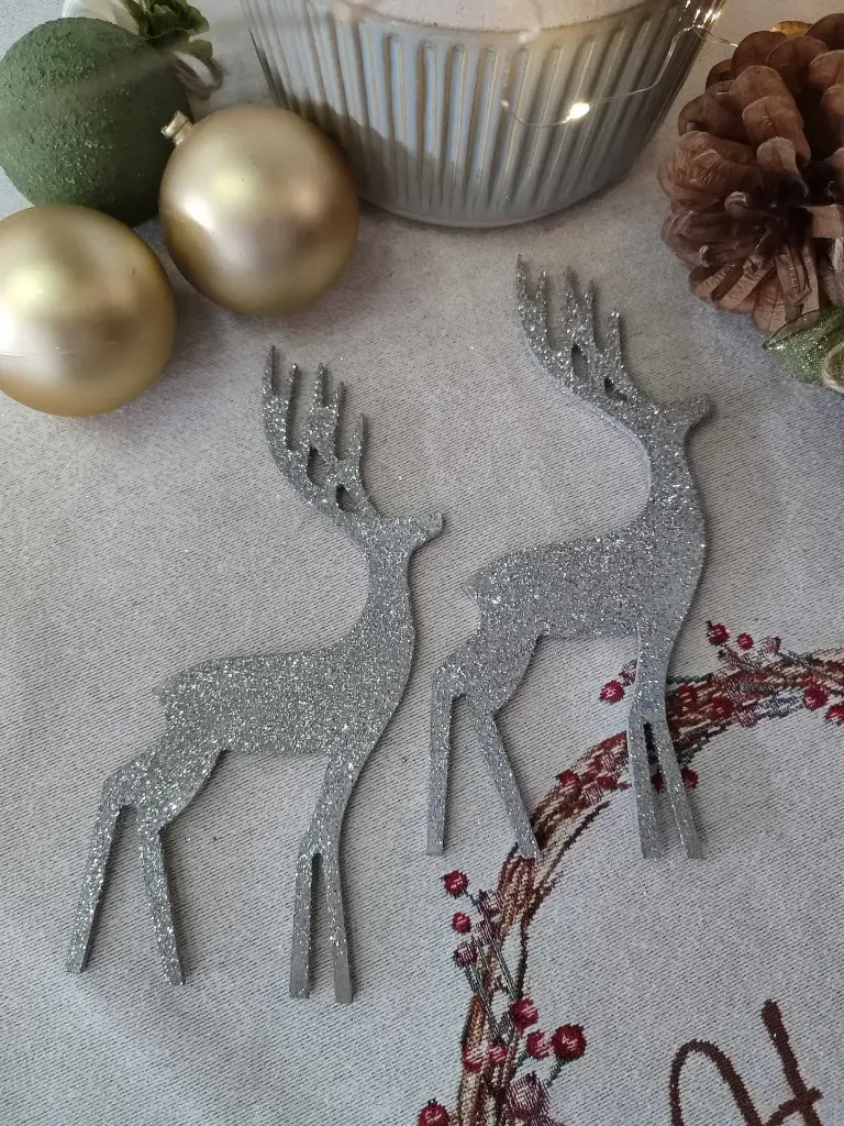 [195] Silver reindeer 2pcs