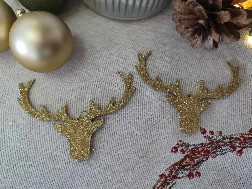 Gold reindeer antler 2pcs