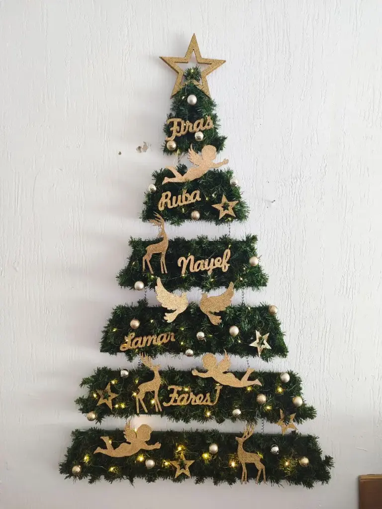 [226] Wall-Hanged Wooden Christmas Tree 6L