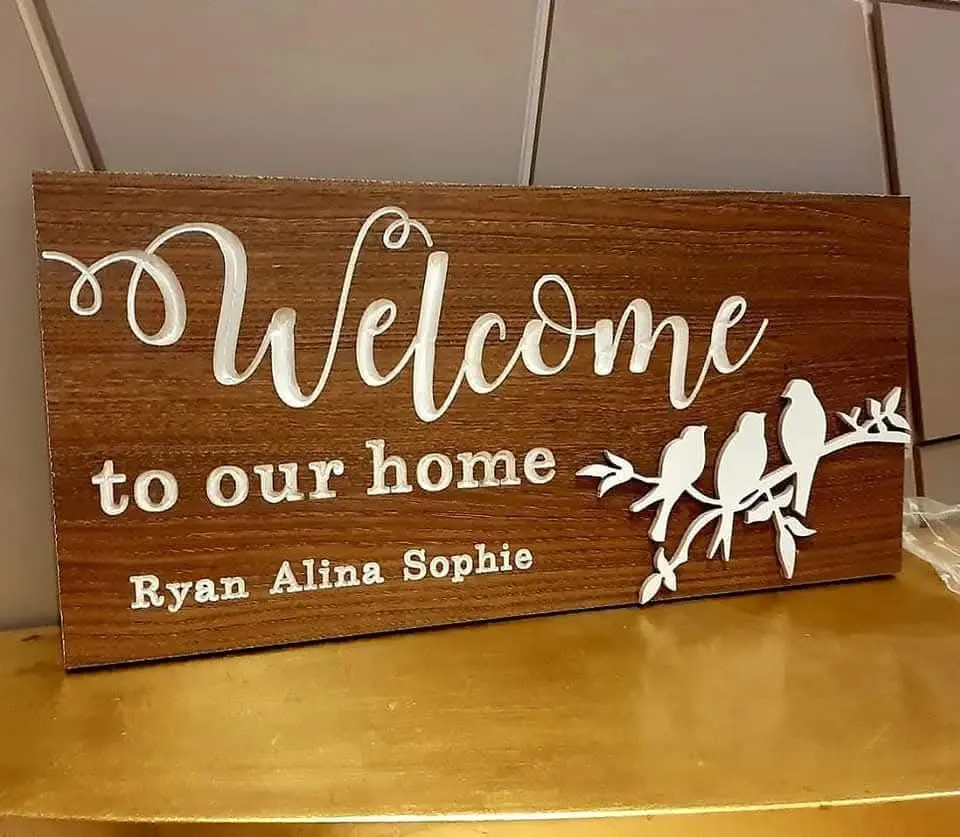 Family Bird Door Sign