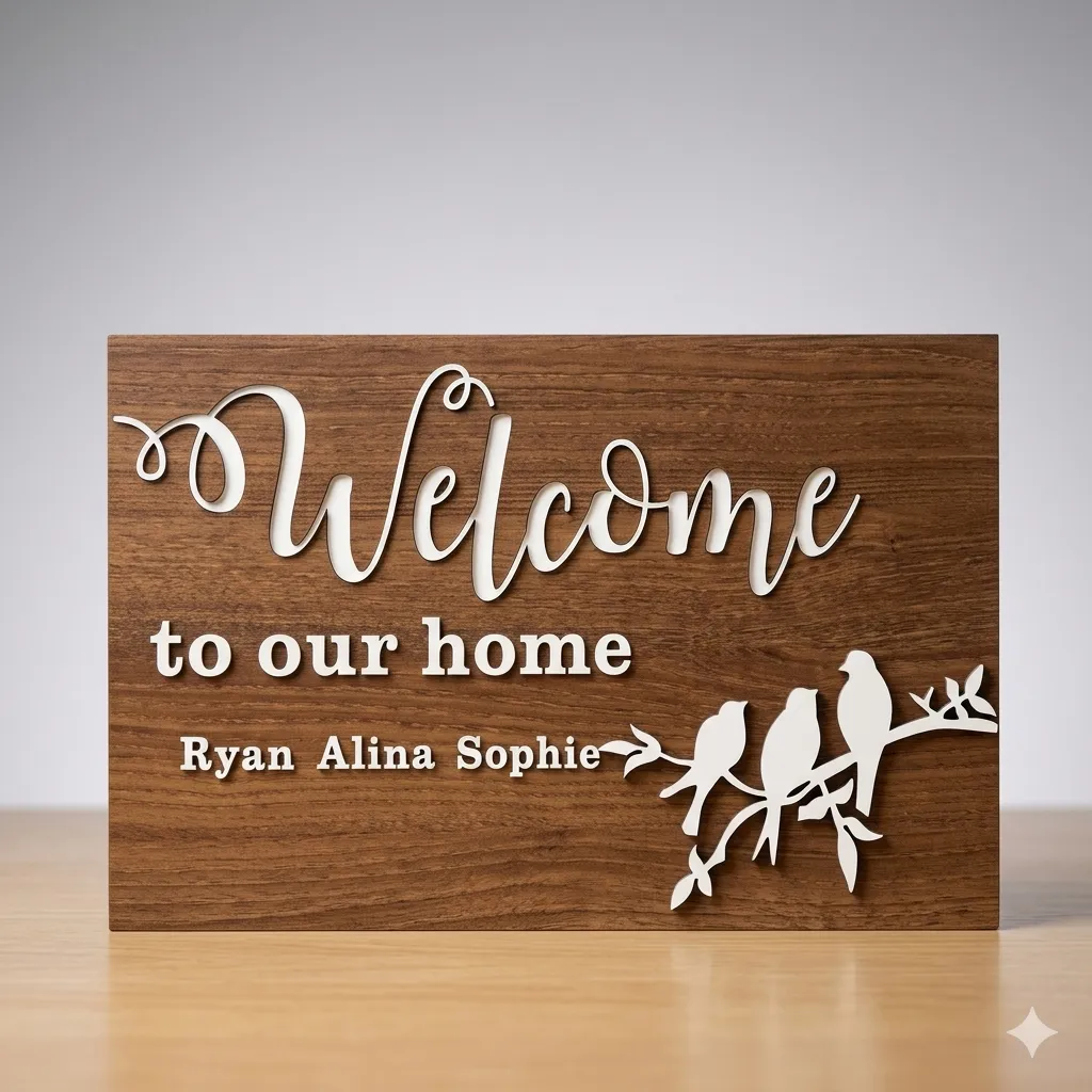 [Signs] Family Bird Door Sign