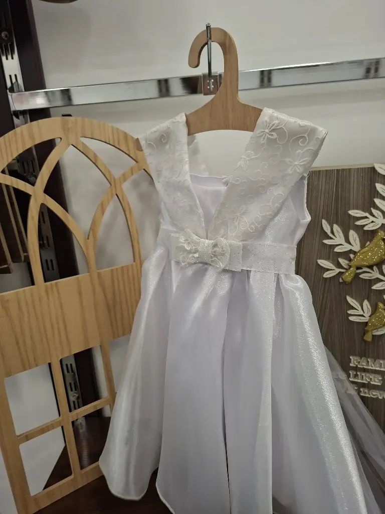 [345] Satin white baptism dress 