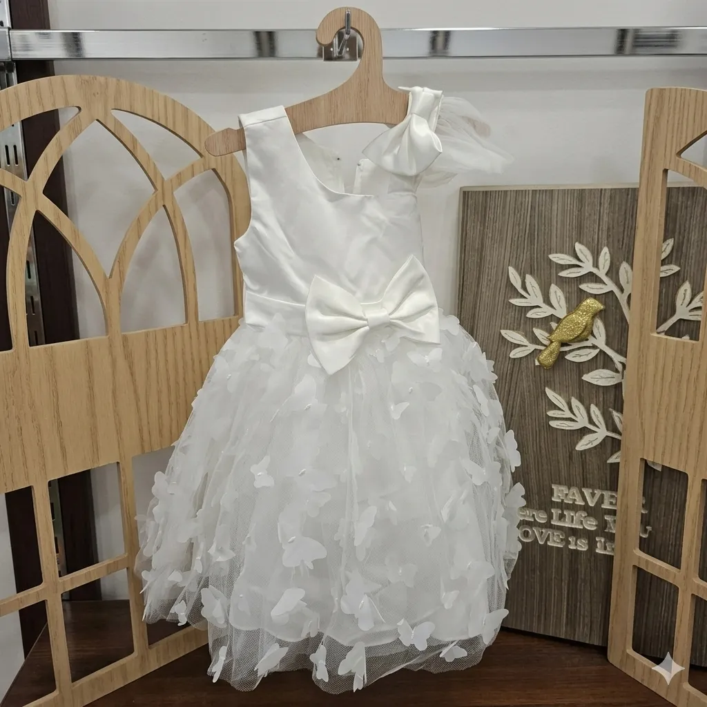 [Apparel] Butterfly satin dress 