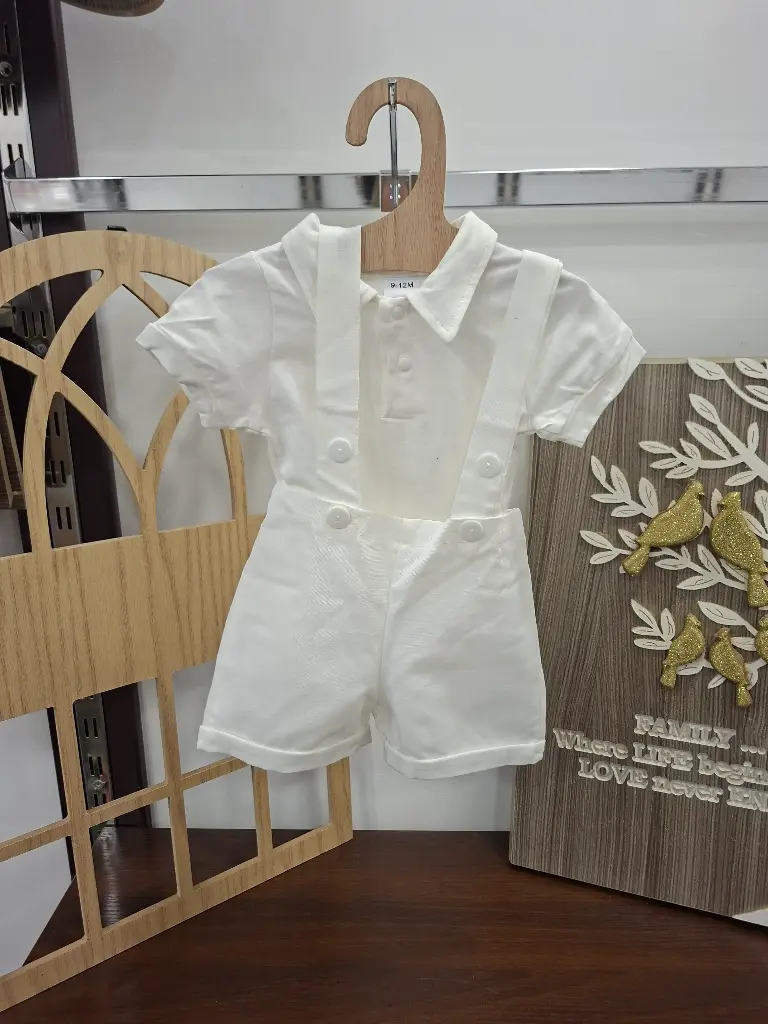 [341] White baptism romper  