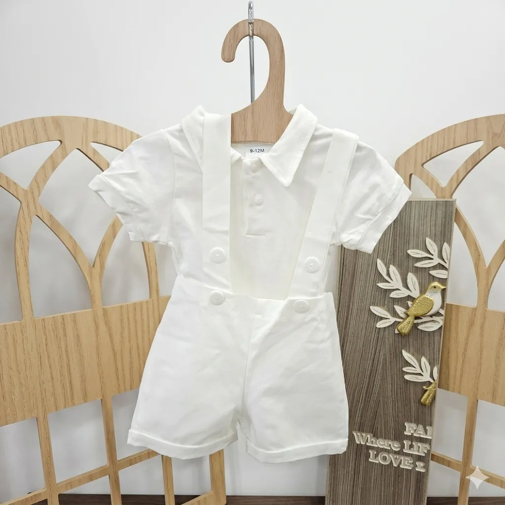 [Apparel] White Baptism Romper