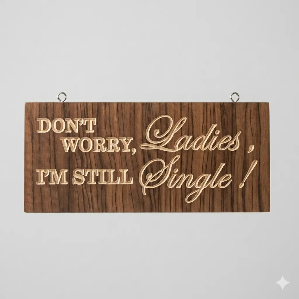 Don't worry Ladies I'm still single sign 