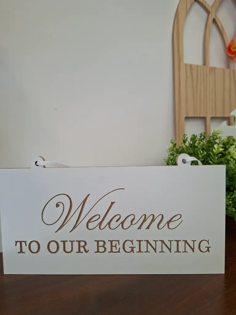 Welcome to our beginning sign 