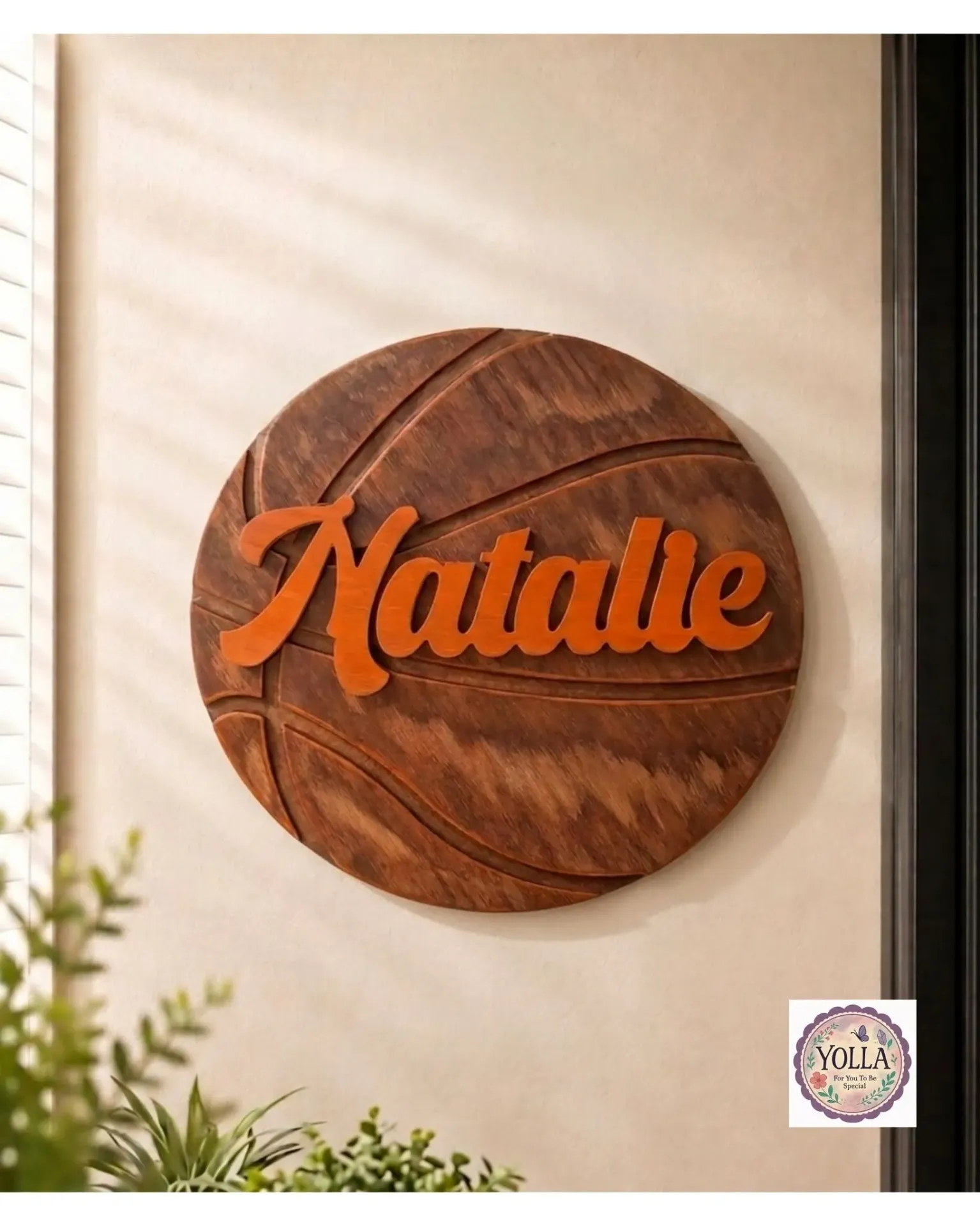 [Hangers] Wooden Basketball Sign