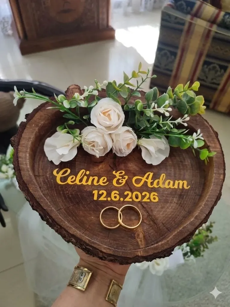 [Ring Holders] Natural Wood Slice Ring Tray